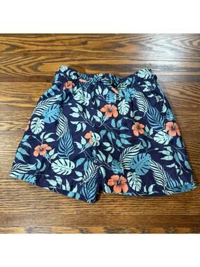 Cat And Jack Toddler Blue And Orange Floral Design Swim trunks Size 3T